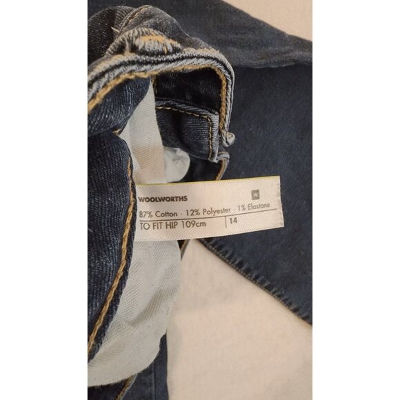 Woolworths Classic Collection cropped wide leg womens denim jeans size 14 - Picture 3 of 12